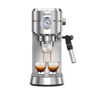 GEVI compact espresso machine steam wand frothing milk for a latte