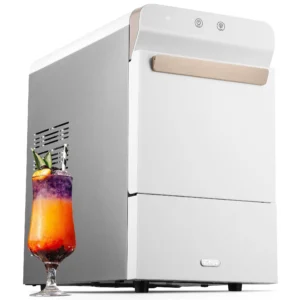GEVI nugget ice maker ice basket filled with soft nugget ice