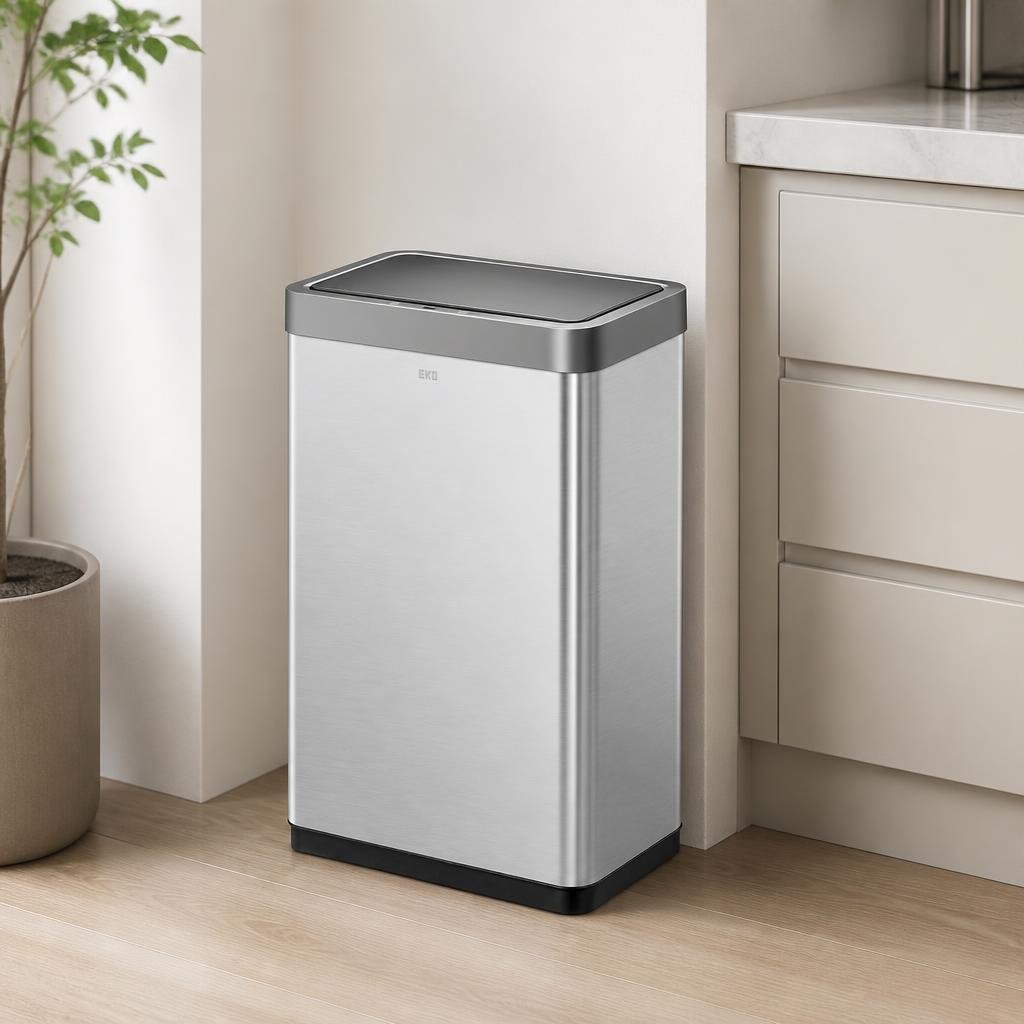 EKO Mirage X 80-liter motion sensor stainless steel trash can with touchless lid